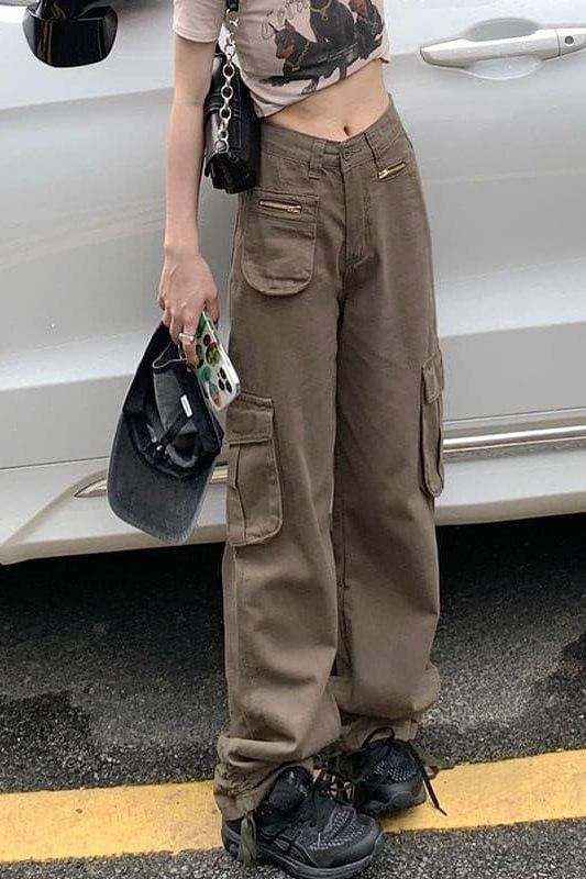 Multi Pocket Retro Cargo Pants for Casual Style