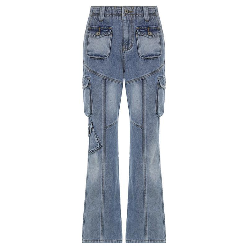 American Washed Multi-Pocket Jeans Pants