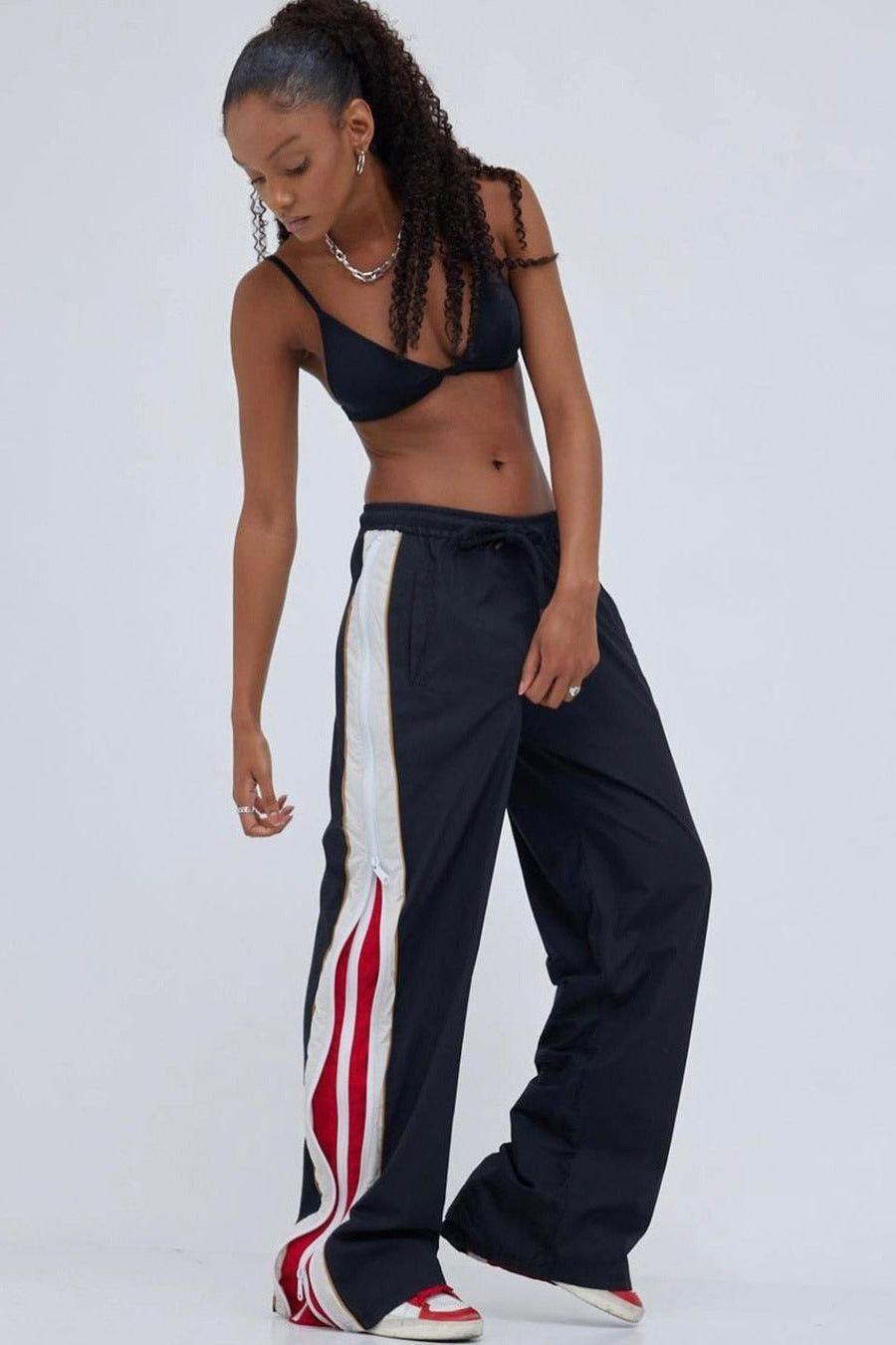 Urban Street Zipper Loose Drape Sports Pants