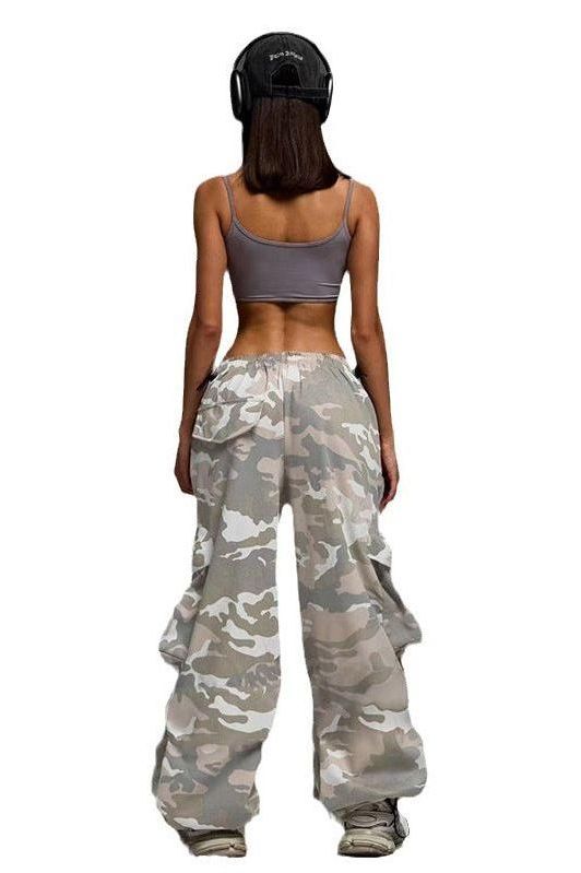 Camouflage Loose Straight Pants for Effortless Style