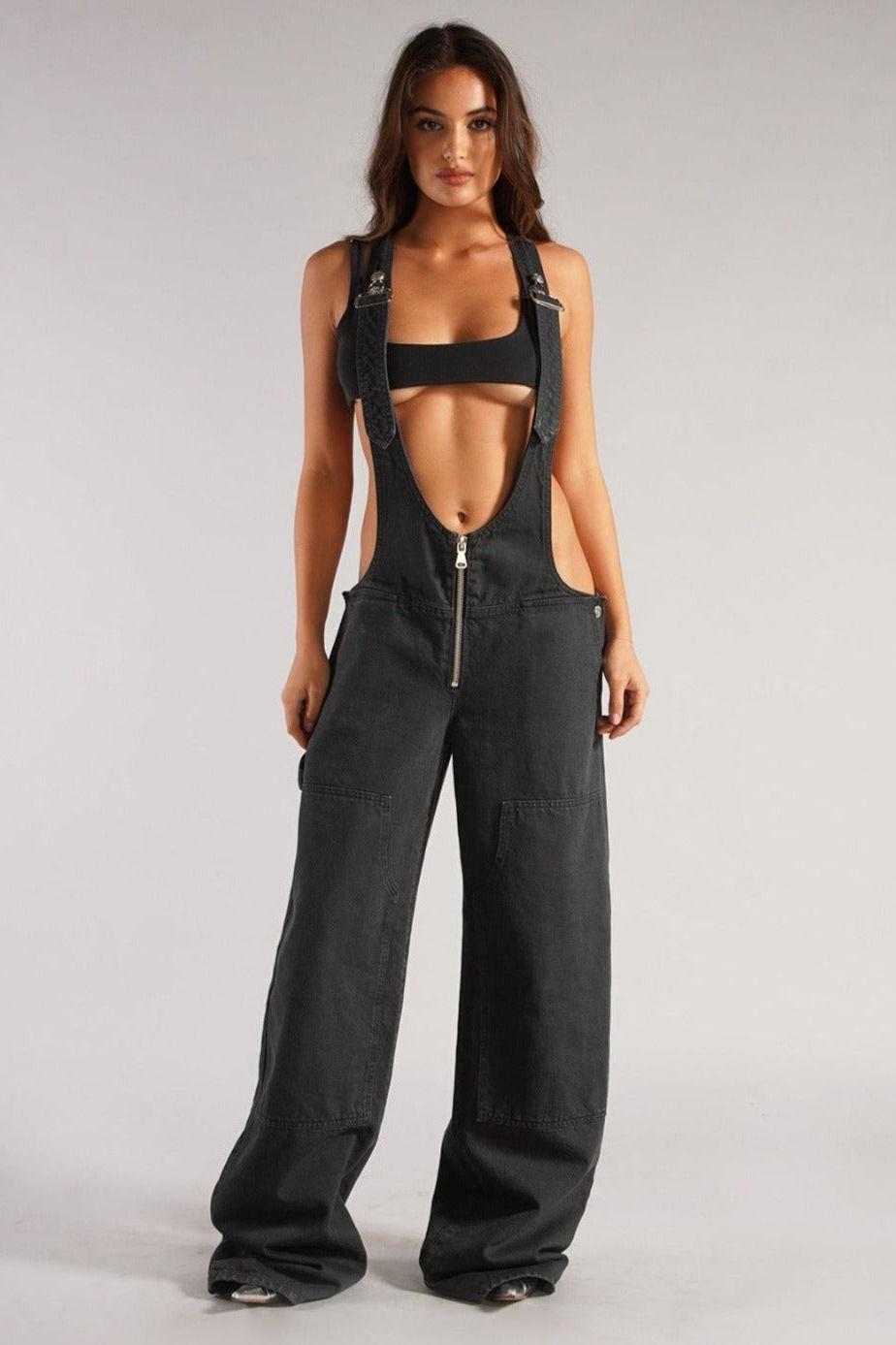 Loose Casual Pocket Wide-Leg Drape Pants