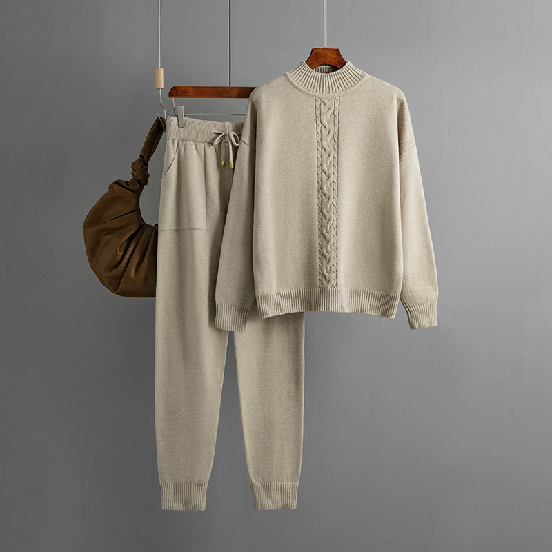 Cozy Pullover Two Piece Set in Jersey Fabric