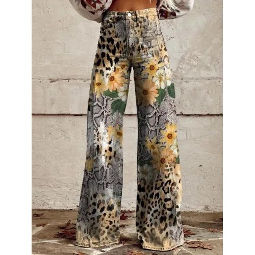 Casual Floral Wide Leg Pants for Effortless Style