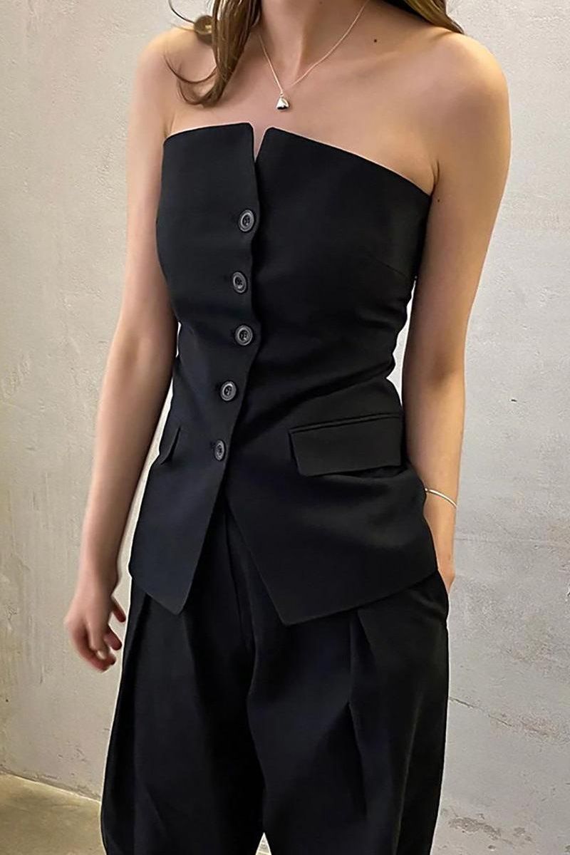 Black Sleeveless Long Vest for Effortless Style