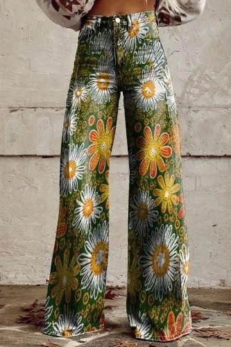 Casual Floral Wide Leg Pants for Effortless Style