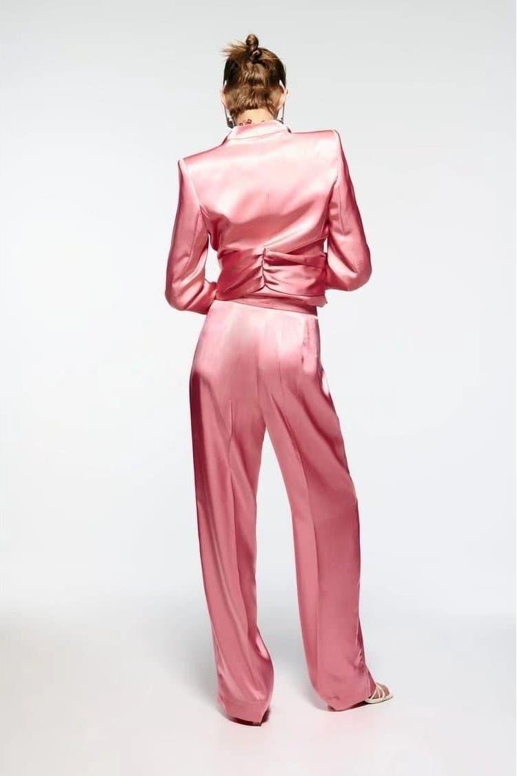 Silk Satin Texture Straight Pants for Effortless Elegance