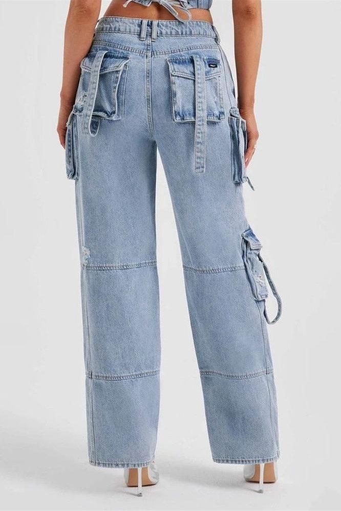 Multi-Pocket Straight Denim Jeans for Everyday Style