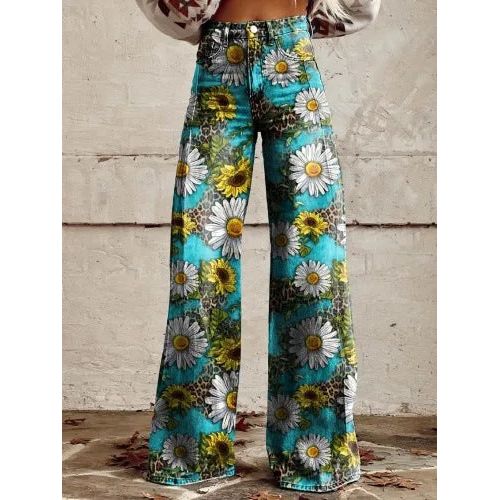 Casual Floral Wide Leg Pants for Effortless Style