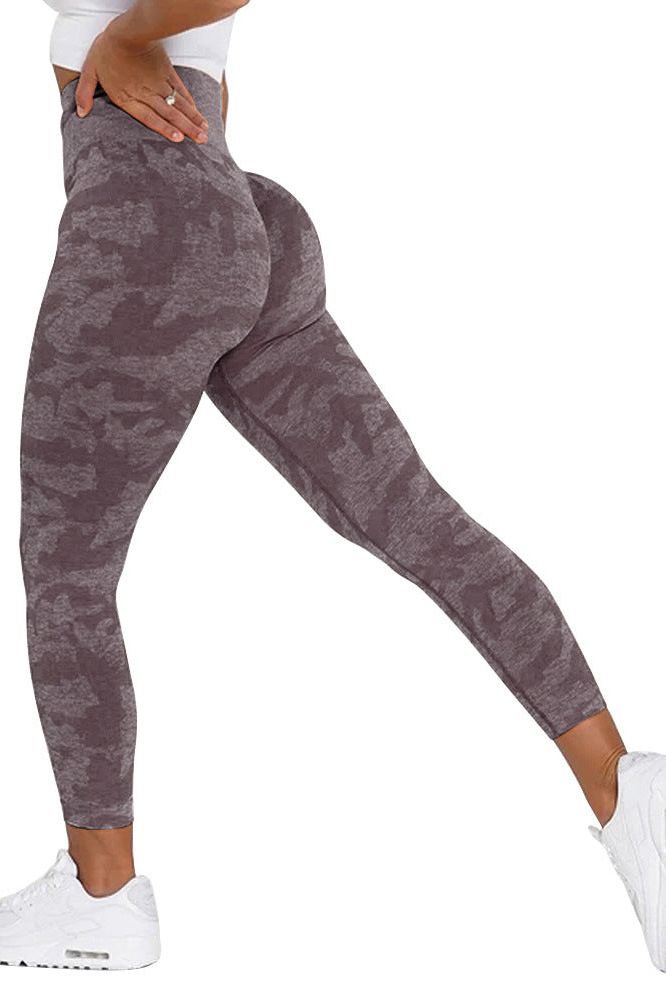 Seamless Camouflage Print Fitness Pants