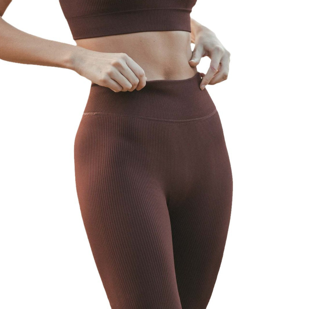 Ribbed Seamless Yoga Leggings for Comfort and Style