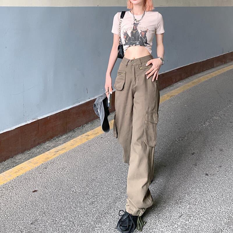 Multi Pocket Retro Cargo Pants for Casual Style