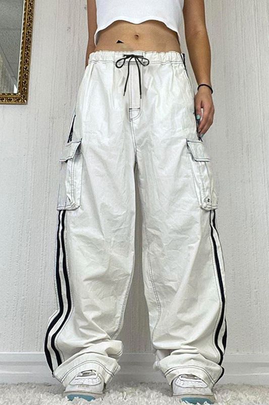 Street Cinch Stitched Pocket Pants for Trendy Style