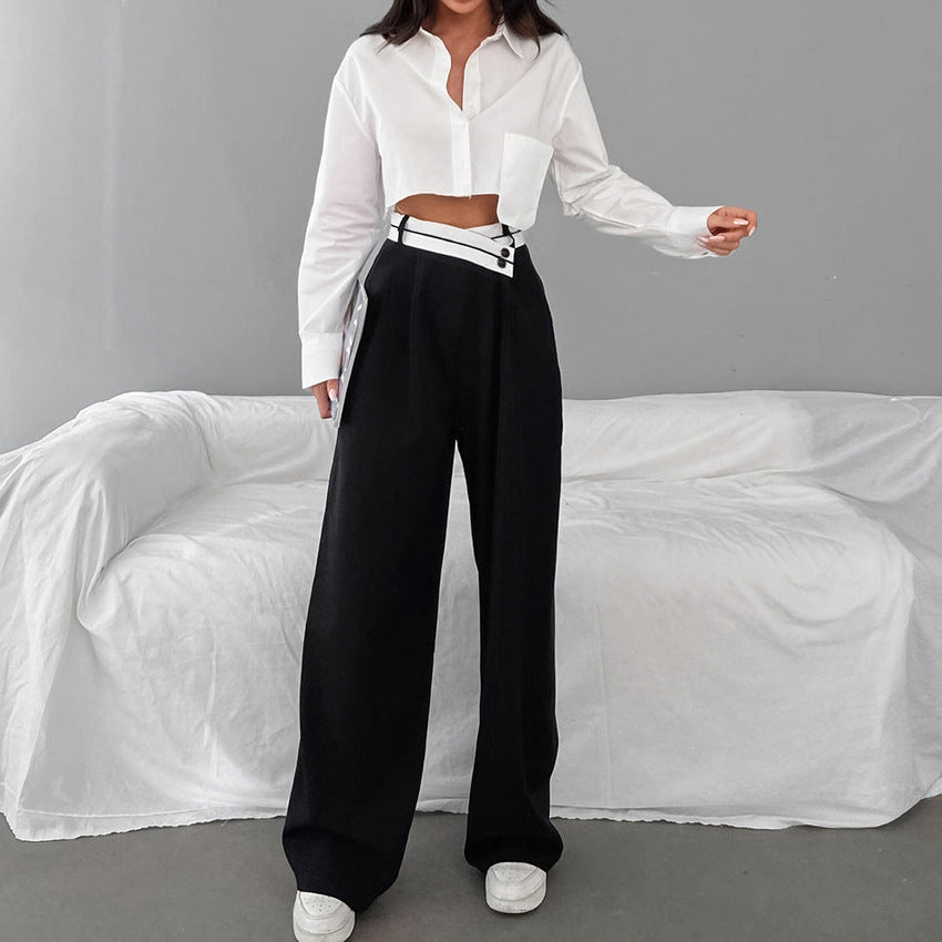 Casual Drape Mopping Pants with Relaxed Fit