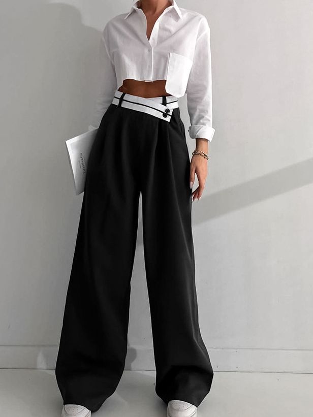 Casual Drape Mopping Pants with Relaxed Fit