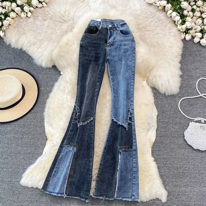 High-Elasticity Boot-Cut Denim Jeans for Comfort