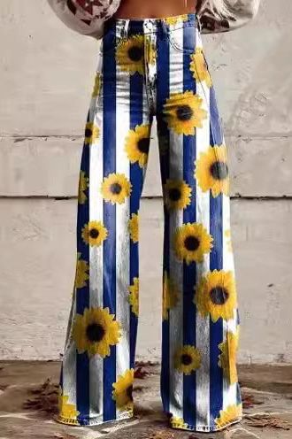 Casual Floral Wide Leg Pants for Effortless Style