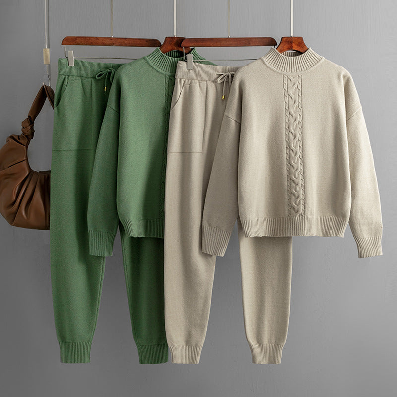 Cozy Pullover Two Piece Set in Jersey Fabric