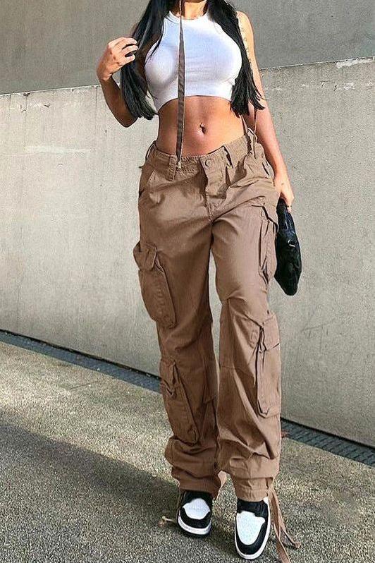 Cargo Wide Legs Retro Pants for Effortless Style