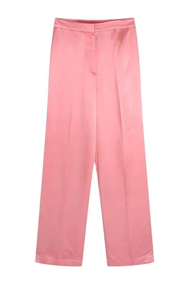 Silk Satin Texture Straight Pants for Effortless Elegance