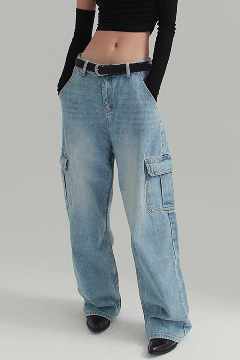 Loose Wide-Leg Denim Jeans for Effortless Style