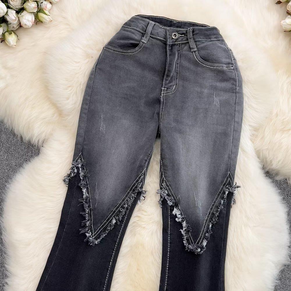 High-Elasticity Boot-Cut Denim Jeans for Comfort