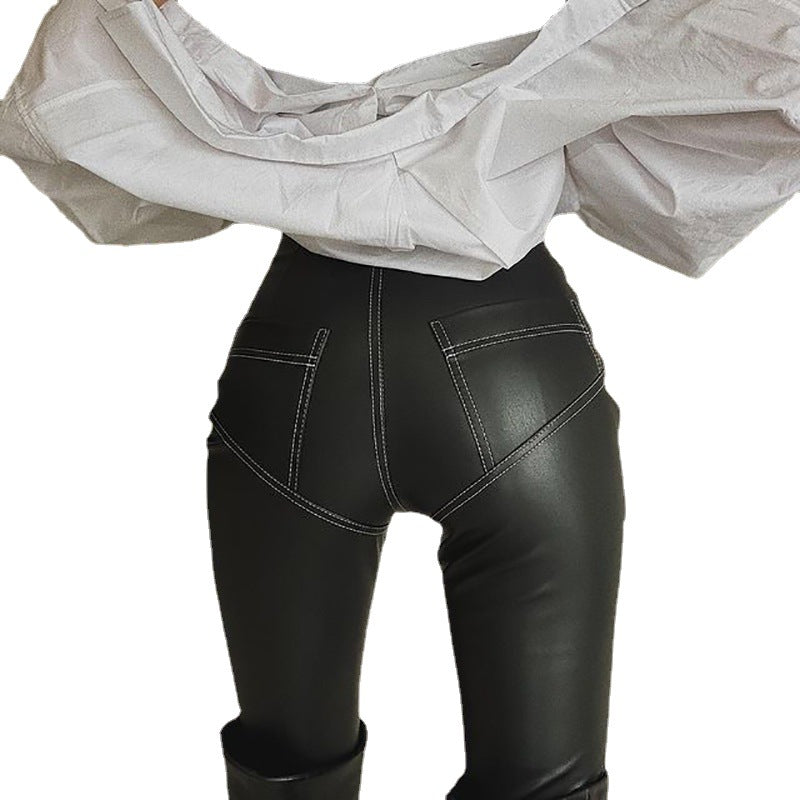 PU Leather Stretch Tight Pants for Stylish Comfort