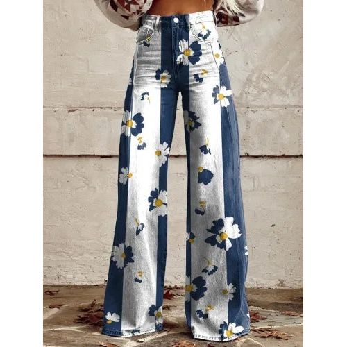 Casual Floral Wide Leg Pants for Effortless Style