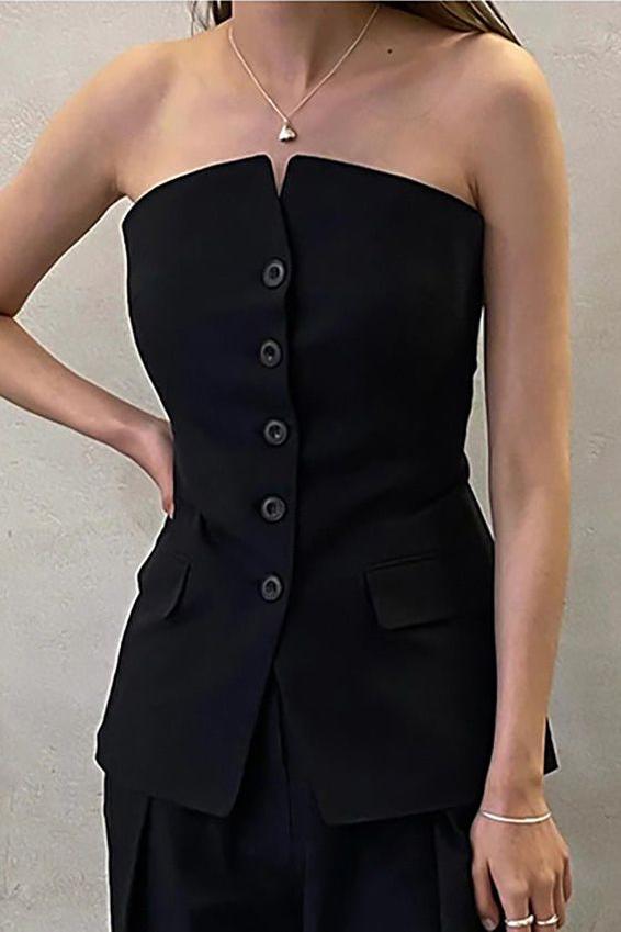 Black Sleeveless Long Vest for Effortless Style