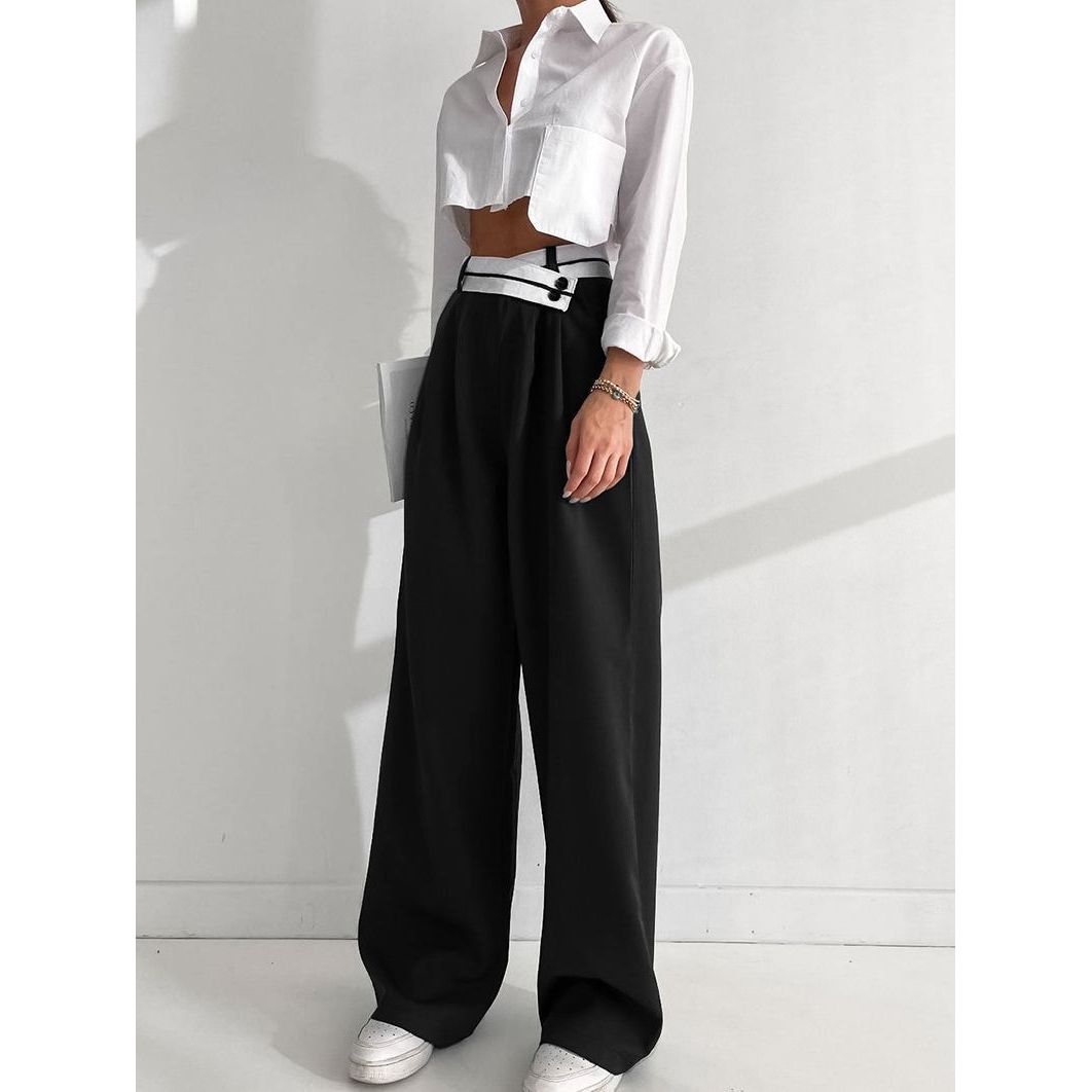 Casual Drape Mopping Pants with Relaxed Fit