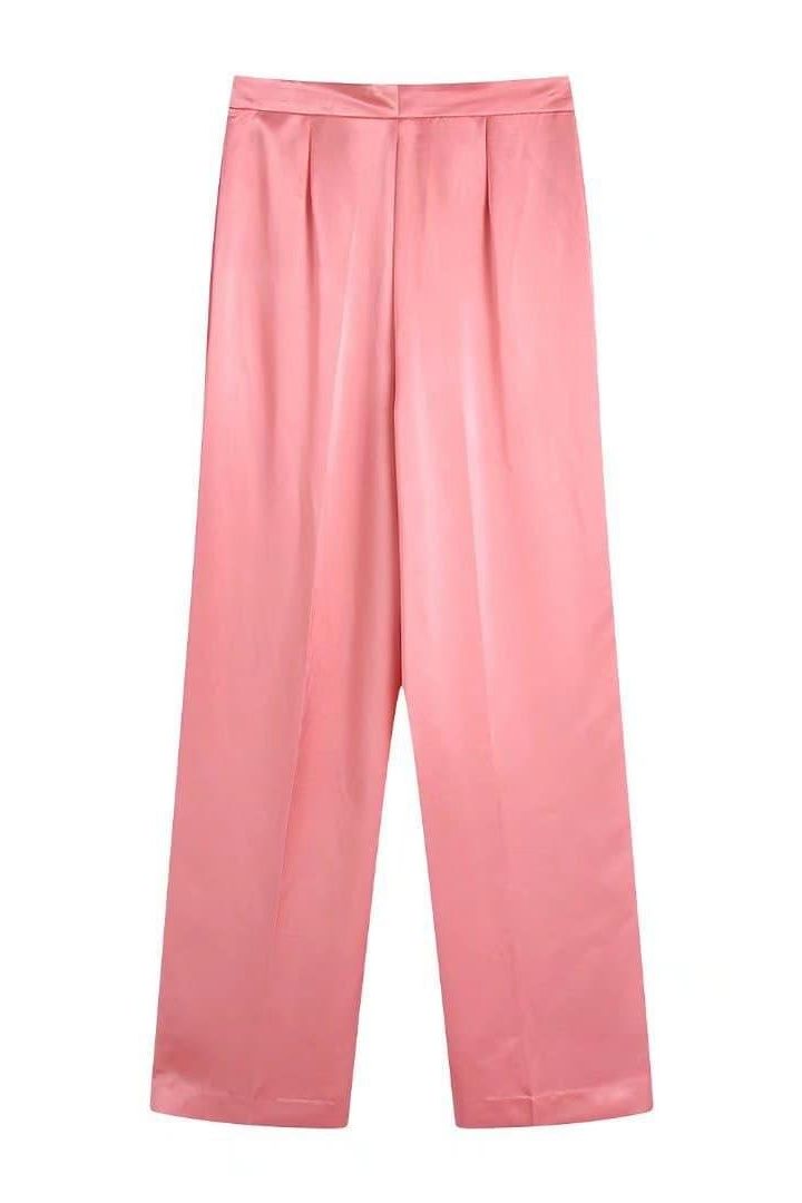 Silk Satin Texture Straight Pants for Effortless Elegance