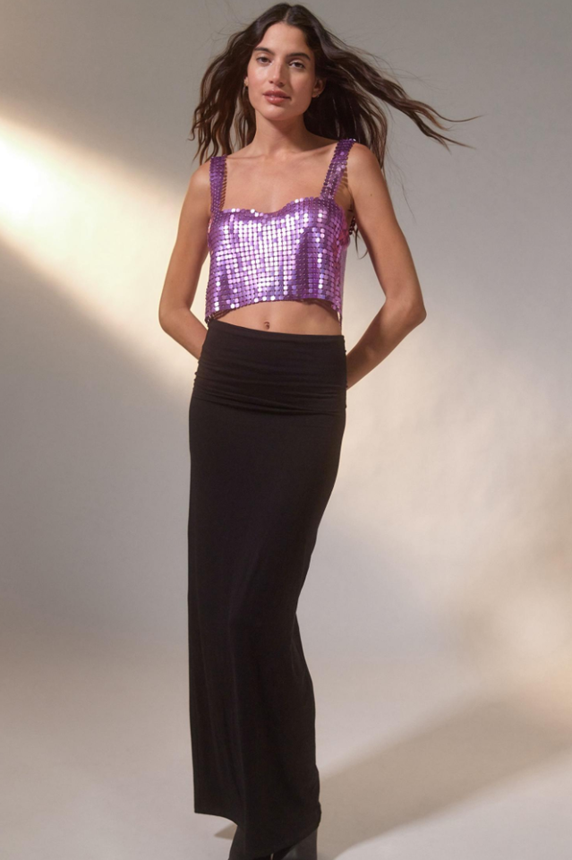 Harlow Metal Semi-Sheer Cropped Top