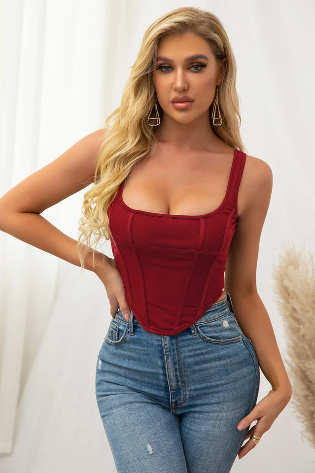 High Stretch Boning Mesh Corset Top