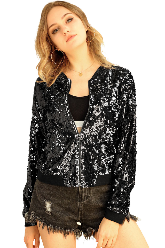 Mermaid Sequin Bomber Jacket in Sparkly Glam Style