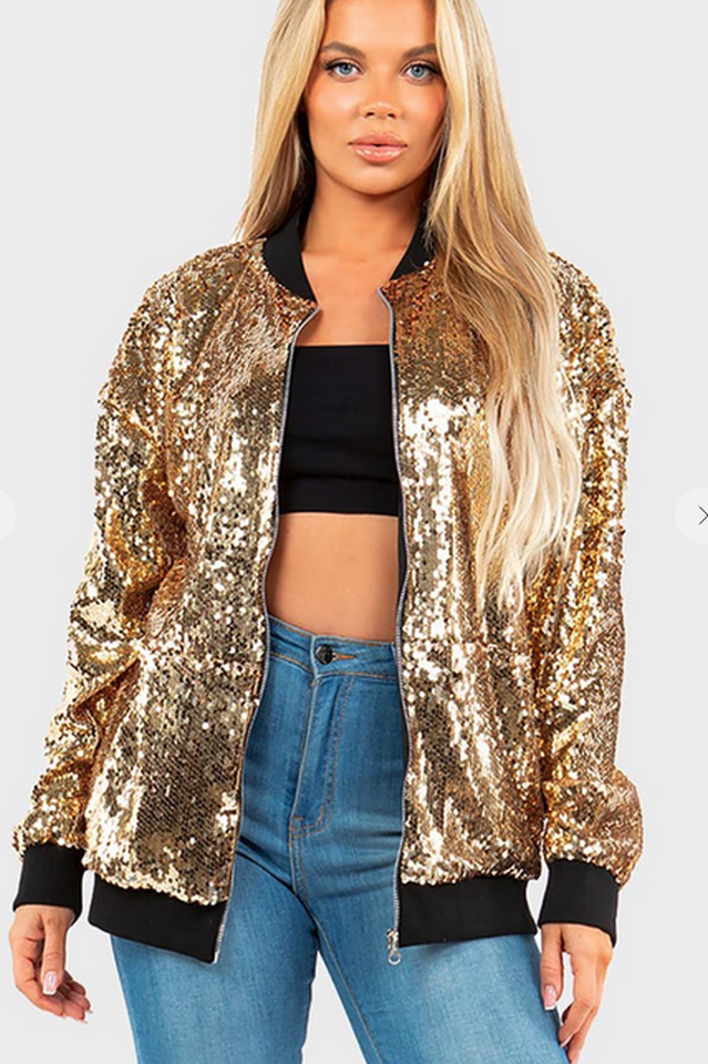 Mermaid Sequin Bomber Jacket in Sparkly Glam Style