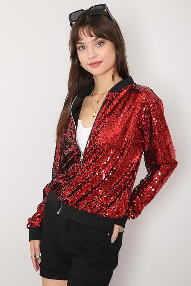 Mermaid Sequin Bomber Jacket in Sparkly Glam Style