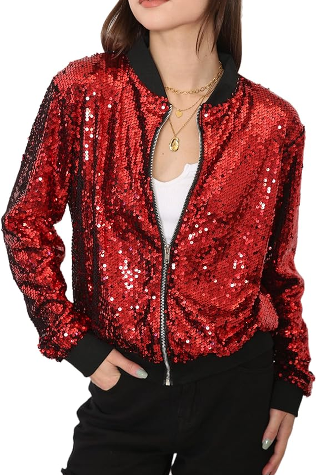 Mermaid Sequin Bomber Jacket in Sparkly Glam Style