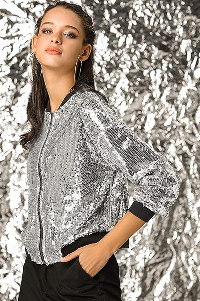 Mermaid Sequin Bomber Jacket in Sparkly Glam Style