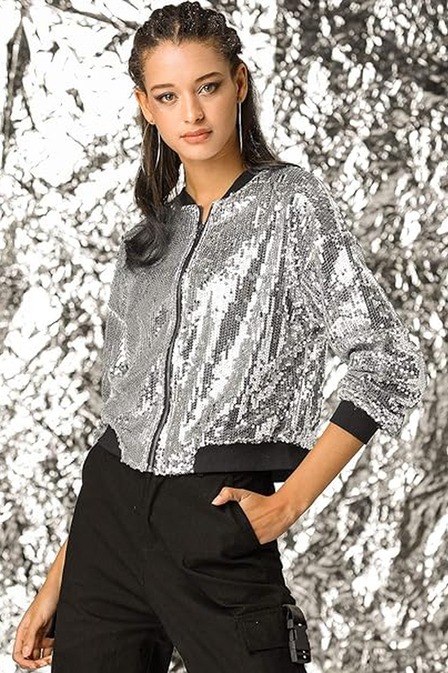 Mermaid Sequin Bomber Jacket in Sparkly Glam Style