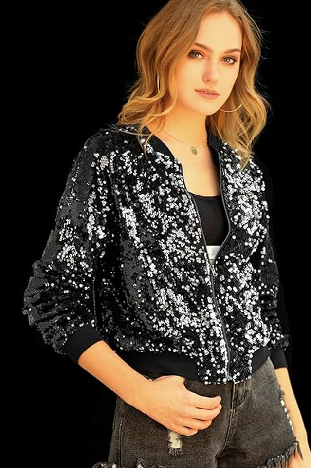 Mermaid Sequin Bomber Jacket in Sparkly Glam Style