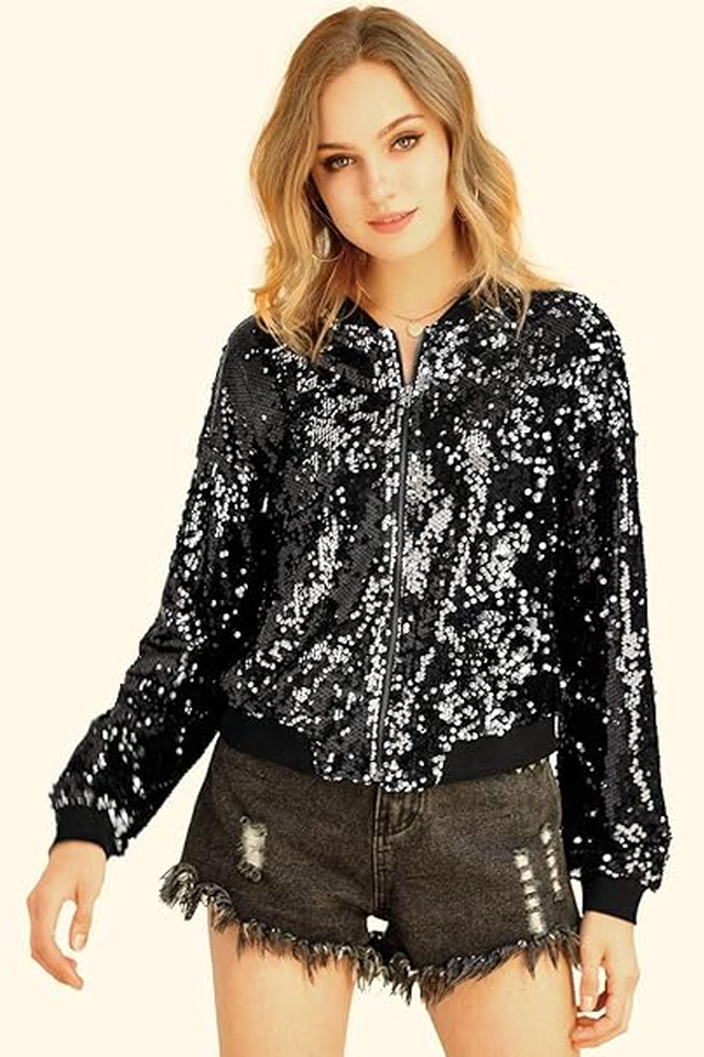 Mermaid Sequin Bomber Jacket in Sparkly Glam Style