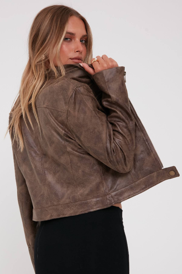 Bella Moto Jacket in Vegan Leather