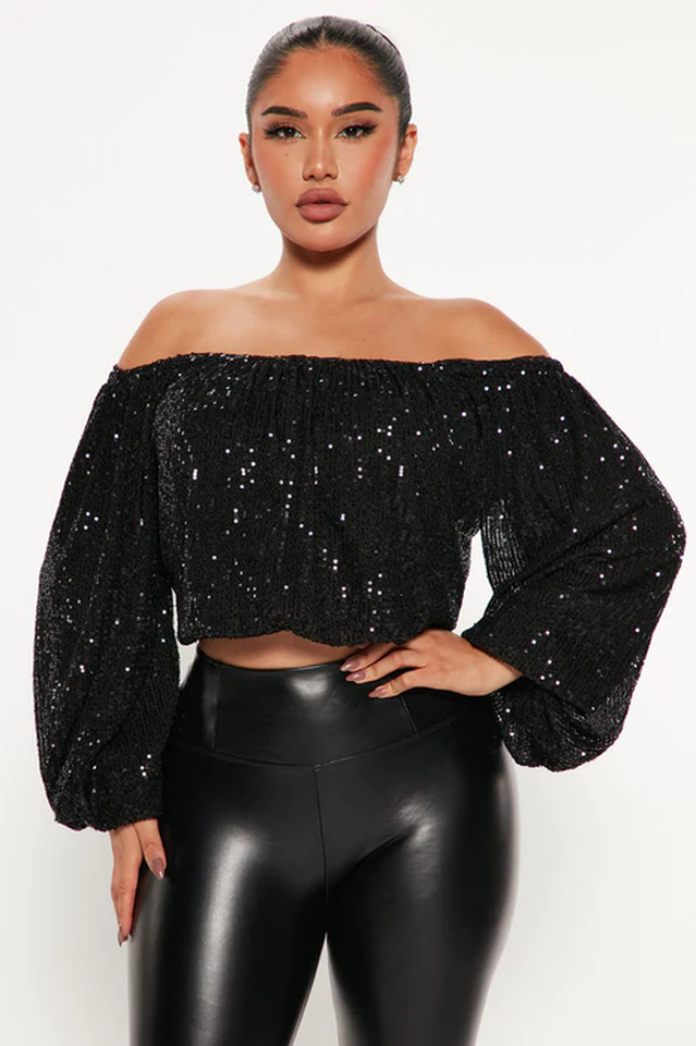 Off Shoulder Sarah Sequin Top