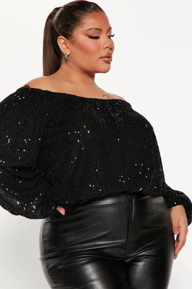 Off Shoulder Sarah Sequin Top