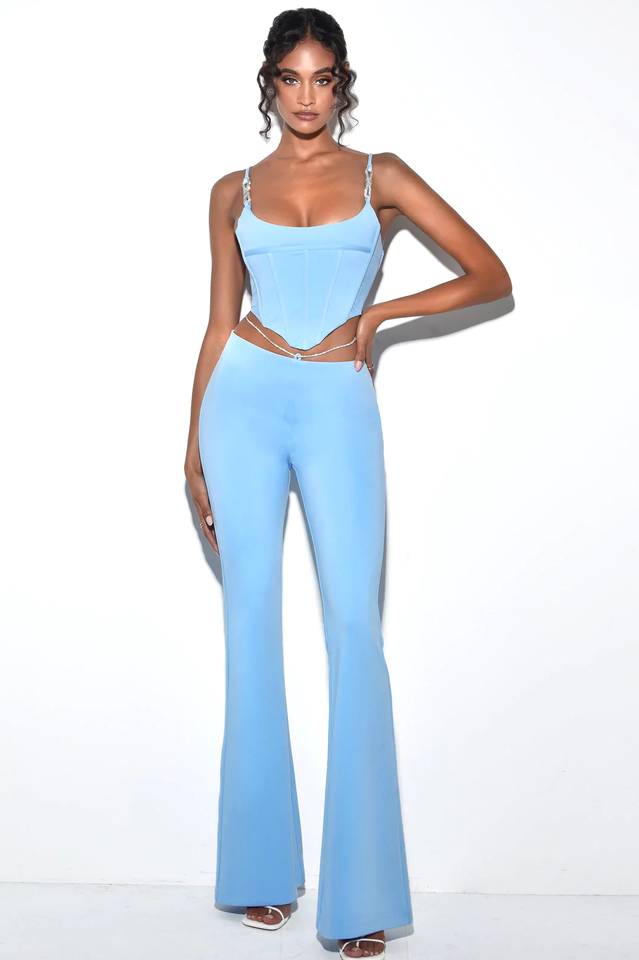 Tristyn Strap Corset Top and Flare Pants Set