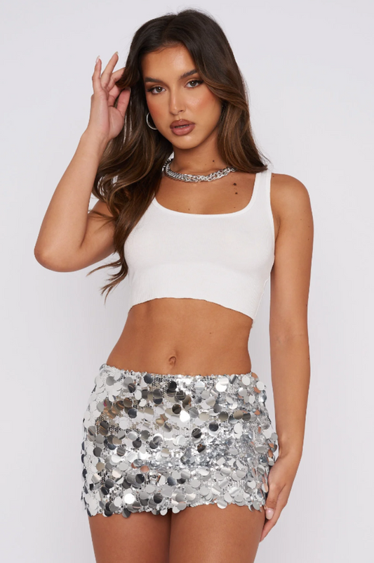 Disco Fever Mini Skirt with Sequin Detail