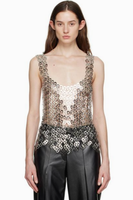 Silver Chainmail Camisole Top