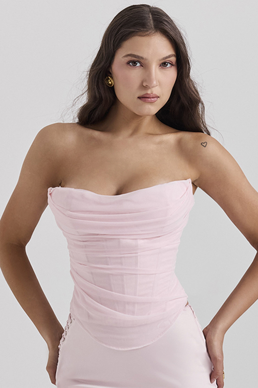 Georgie Ballerina Pink Strapless Corset Top