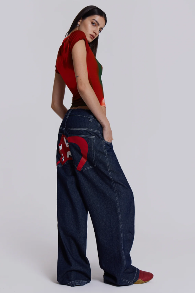 Comet Colossus Baggy Jeans with Embroidered Detail