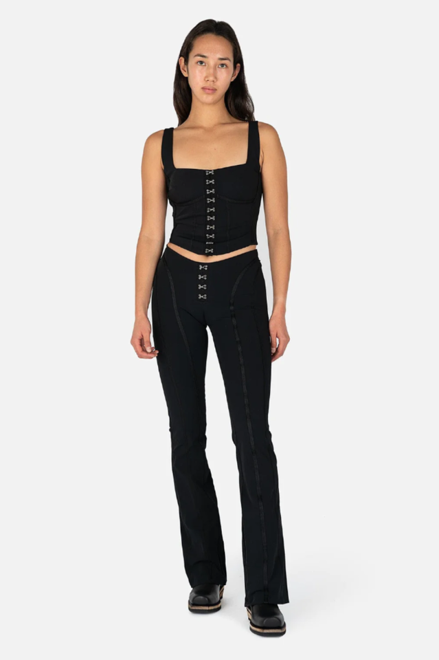 Black Corset Top with Square Neckline