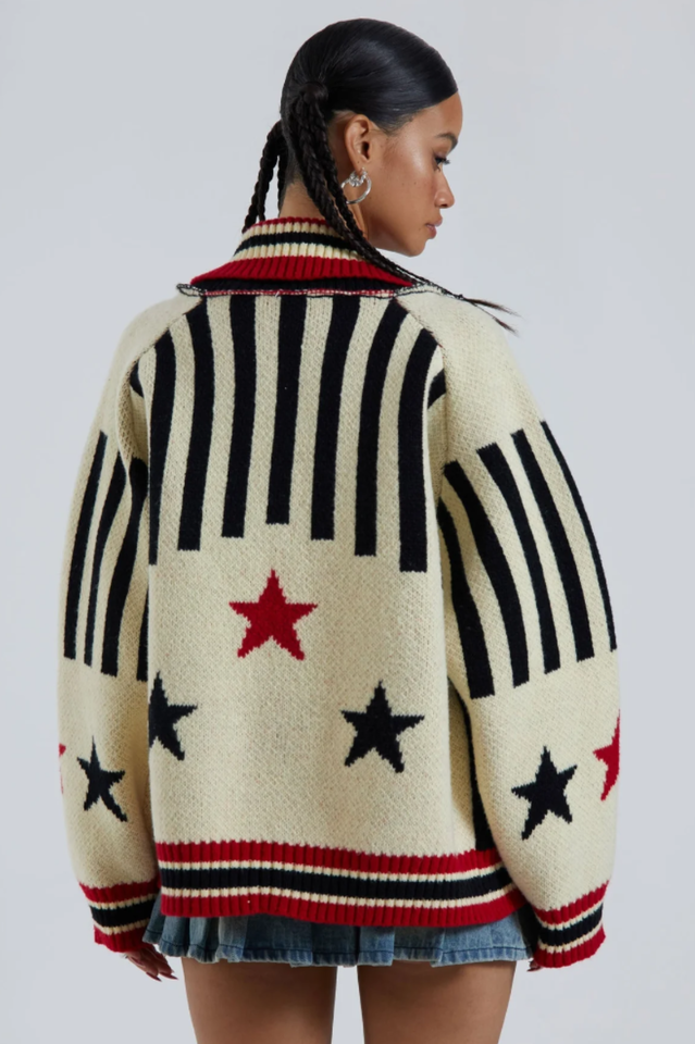 Team 23 Knitted Zip Through Oversized Jacket